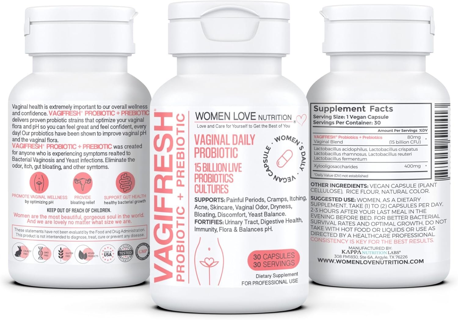 VAGIFRESH Vaginal Probiotics, pH Balance, Prebiotics & Lactobacillus. Women's Vaginal Health Supplement - Healthy Vaginal Odor & Flora, 30 Count. - Image 8