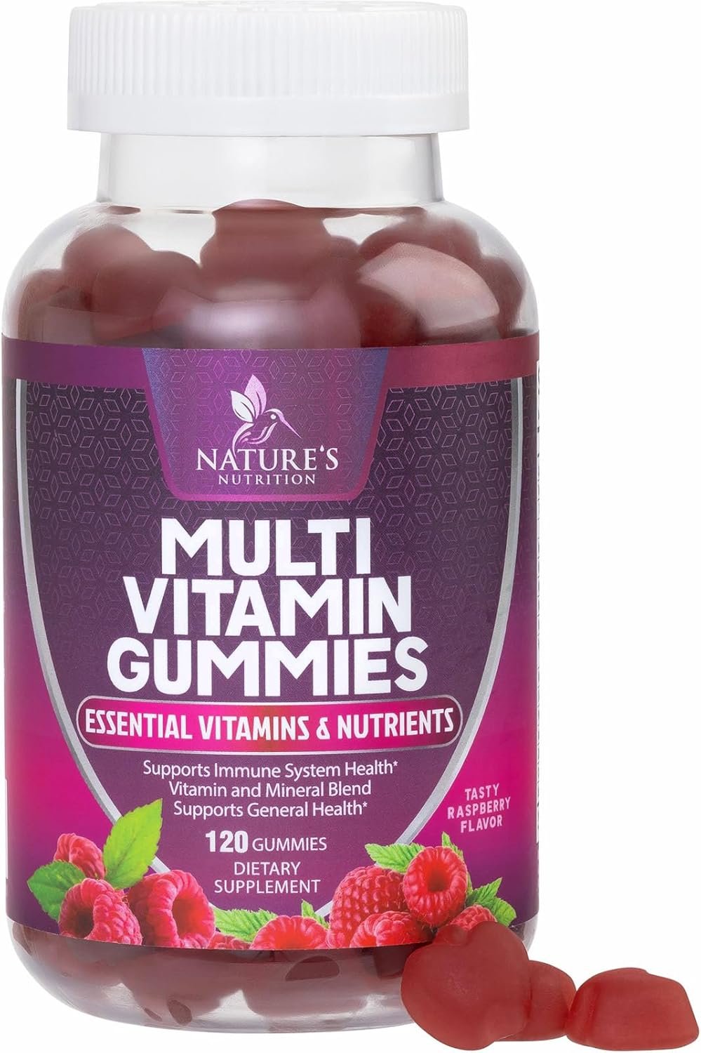 Multivitamin Gummies for Adults, Daily Gummy Vitamins & Minerals for Women & Men, Immune Support Gummy Multivitamins Supplement, Adult Multi VIT Vitamin with Vitamins A, C, D, B12, Zinc - 120 Gummies