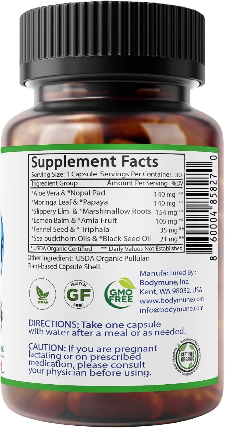 AcidRelief Acid Tamer | Promotes Stomach Comfort & Digestive Wellness* | Organic Herbal Blend for Gut Health* | 30 Capsules | Made in USA, USDA Organic, Vegan, Non-GMO, Gluten-Free - Image 2