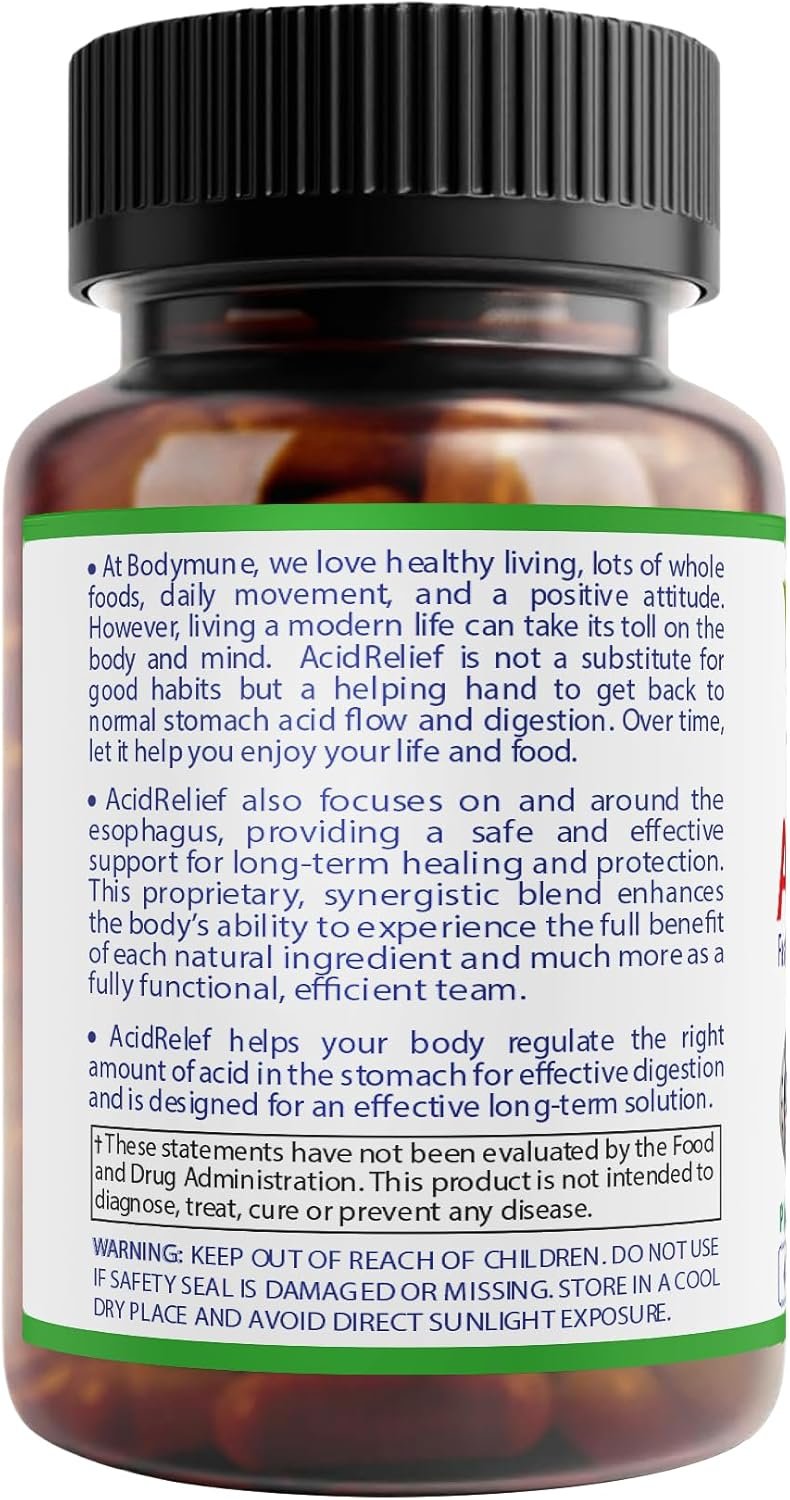 AcidRelief Acid Tamer | Promotes Stomach Comfort & Digestive Wellness* | Organic Herbal Blend for Gut Health* | 30 Capsules | Made in USA, USDA Organic, Vegan, Non-GMO, Gluten-Free - Image 3