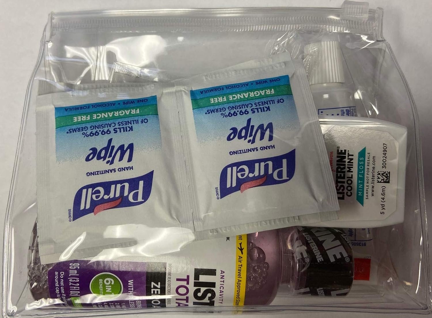 12 pcs Travel Essential Oral Care Kit, TSA Approved Content in Clear Waterproof Bag - Adult - Image 2