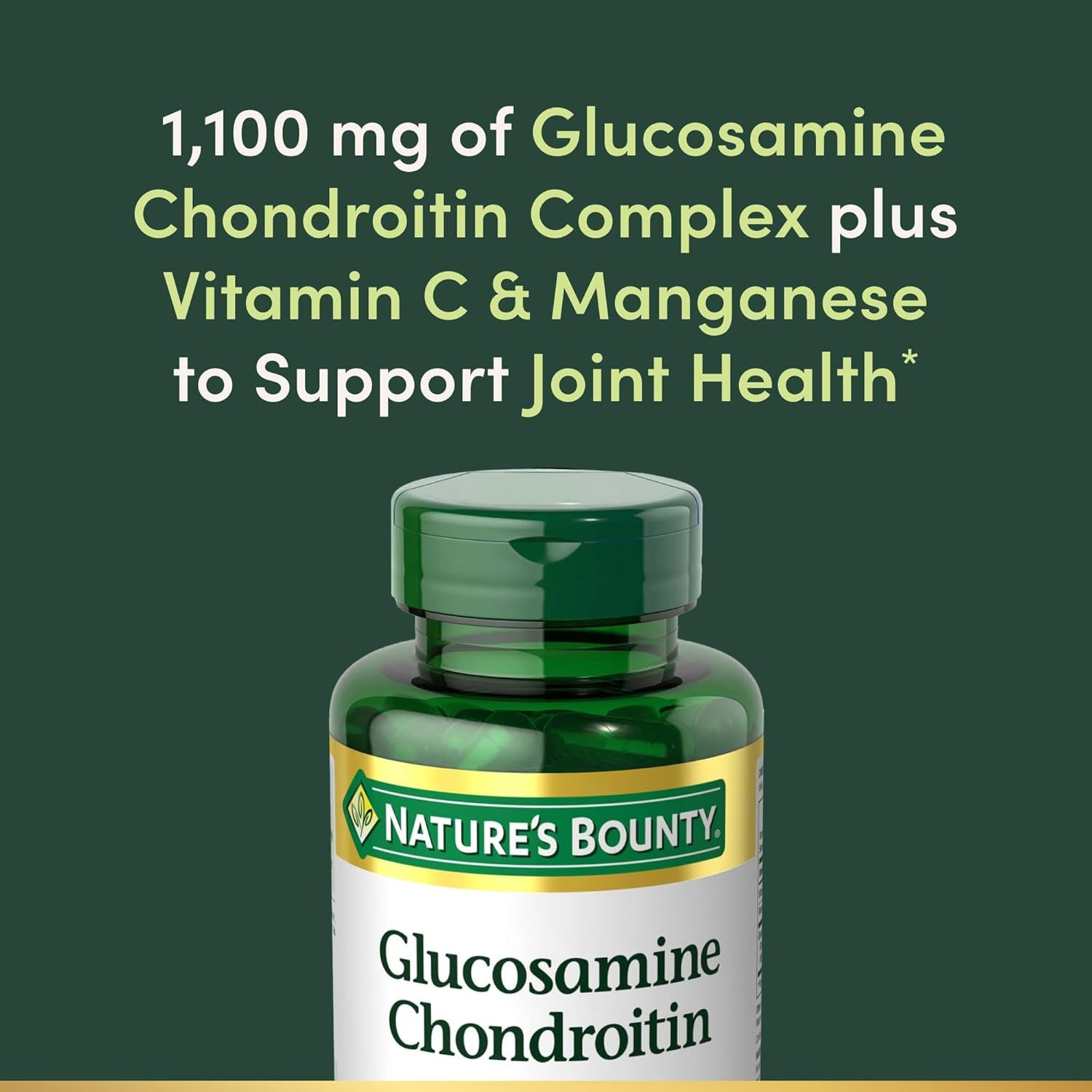Nature's Bounty Glucosamine Chondroitin Pills and Dietary Supplement, Support Joint Health, 110 Capsules - Image 3