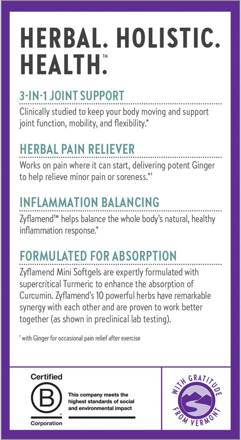 New Chapter Zyflamend™ Mini Softgels, Multi-Herbal Pain Reliever+ Joint Supplement, 10-in-1 Superfood Blend with Ginger & Turmeric for Healthy Inflammation Response, Mini Soft Gels, 180 Count - Image 8