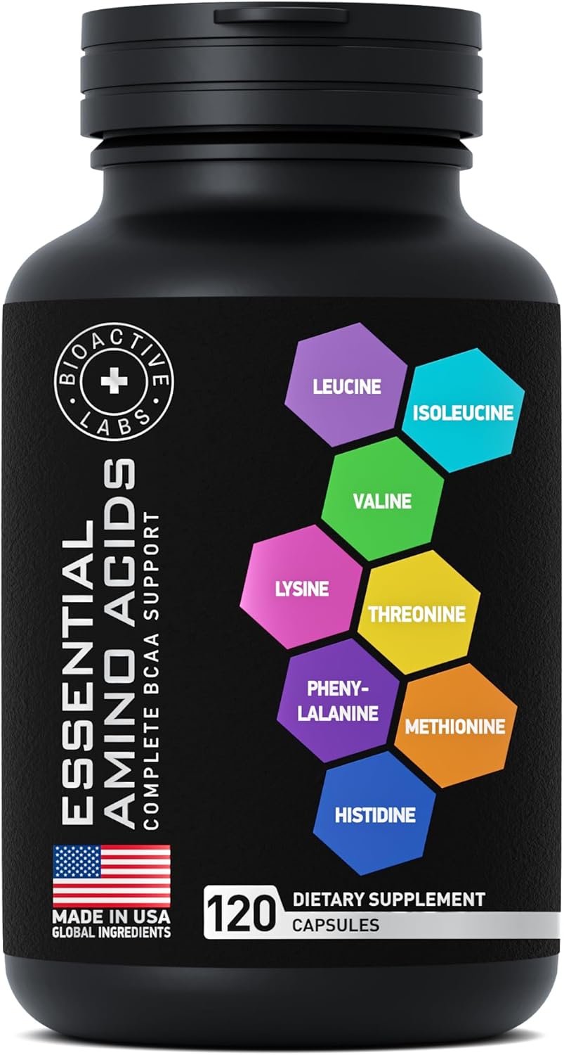 Essential Amino Acids Complex for Men & Women - Advanced Workout Power & Recovery Formula - Vegan BCAA Amino Acid Supplement with All 9 Branch Chain Essential Aminos - 240 Keto Friendly EAA BCAA Pills - Image 9