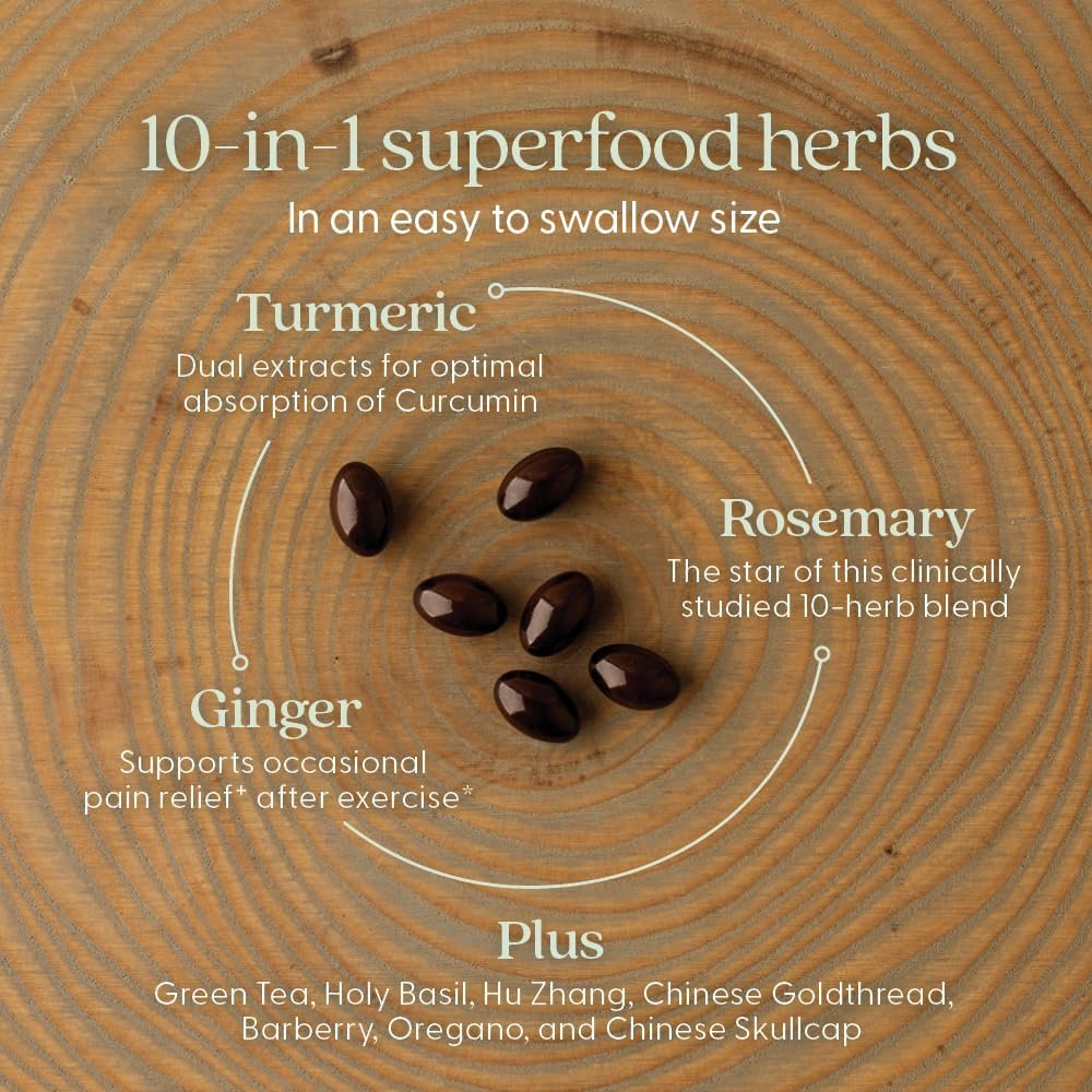 New Chapter Zyflamend™ Mini Softgels, Multi-Herbal Pain Reliever+ Joint Supplement, 10-in-1 Superfood Blend with Ginger & Turmeric for Healthy Inflammation Response, Mini Soft Gels, 180 Count - Image 3