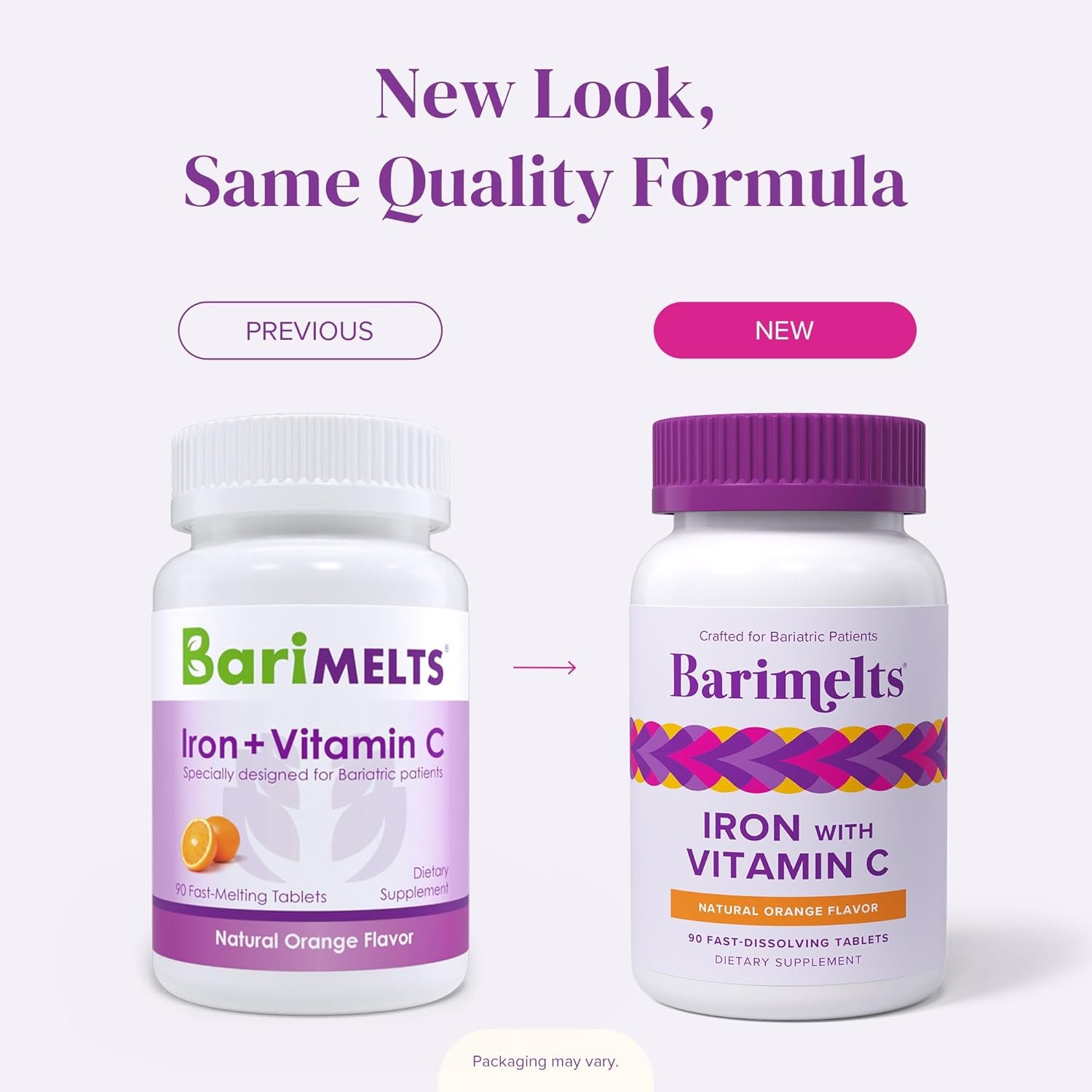 Barimelts Iron with Vitamin C, 90 Fast-Dissolving Tablets (1-Month Supply), Sugar-Free Bariatric Iron Supplement for Women, Natural Orange Flavor - Image 2