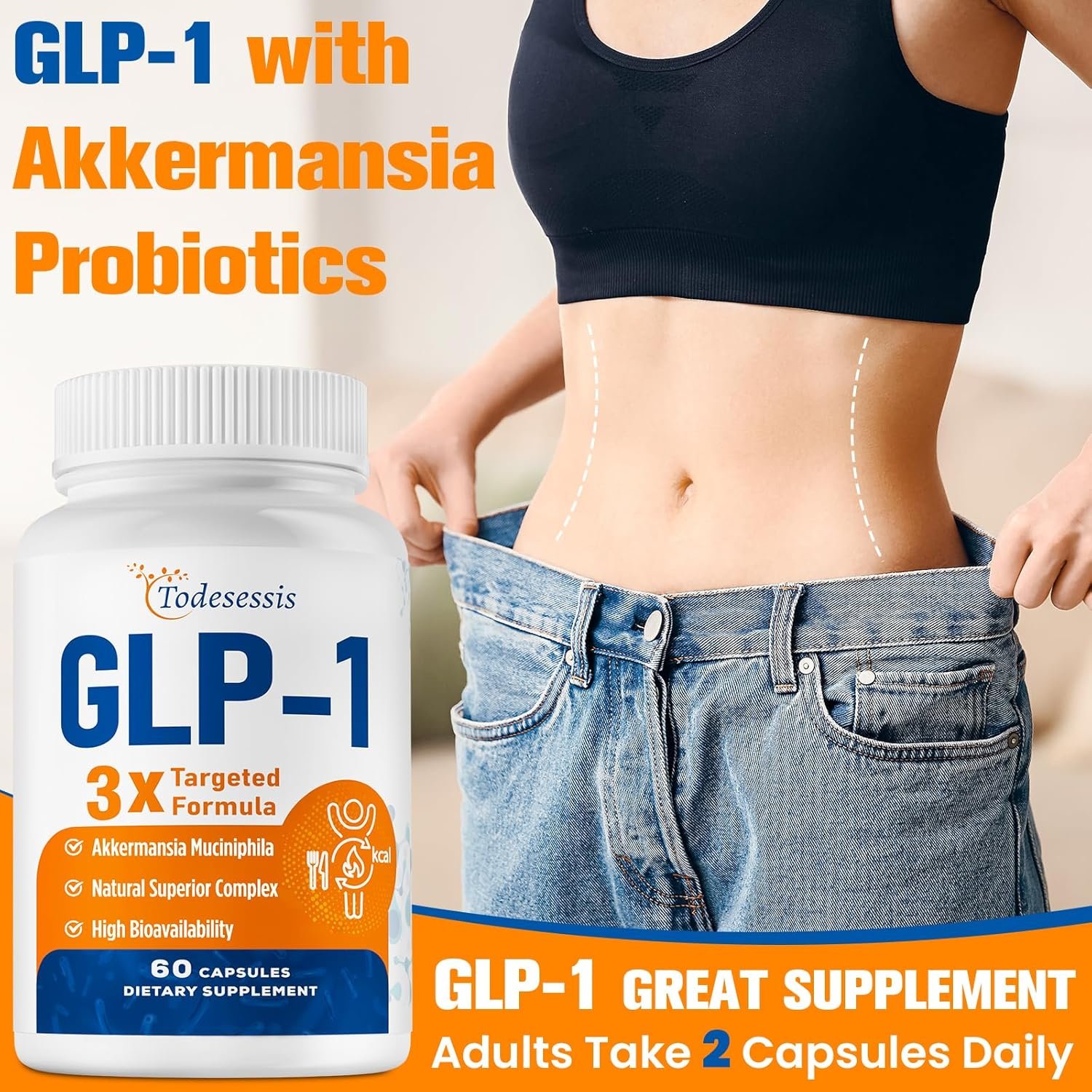 GLP-1 Supplement for Women, 3X Targeted Formula, Gentle on The Stomach, GLP1 with Akkermansia Probiotic, Berberine HCI & Chicory Inulin, Natural GLP-1 for Digestion & Gut Health - Vegan, 60 Capsules - Image 4