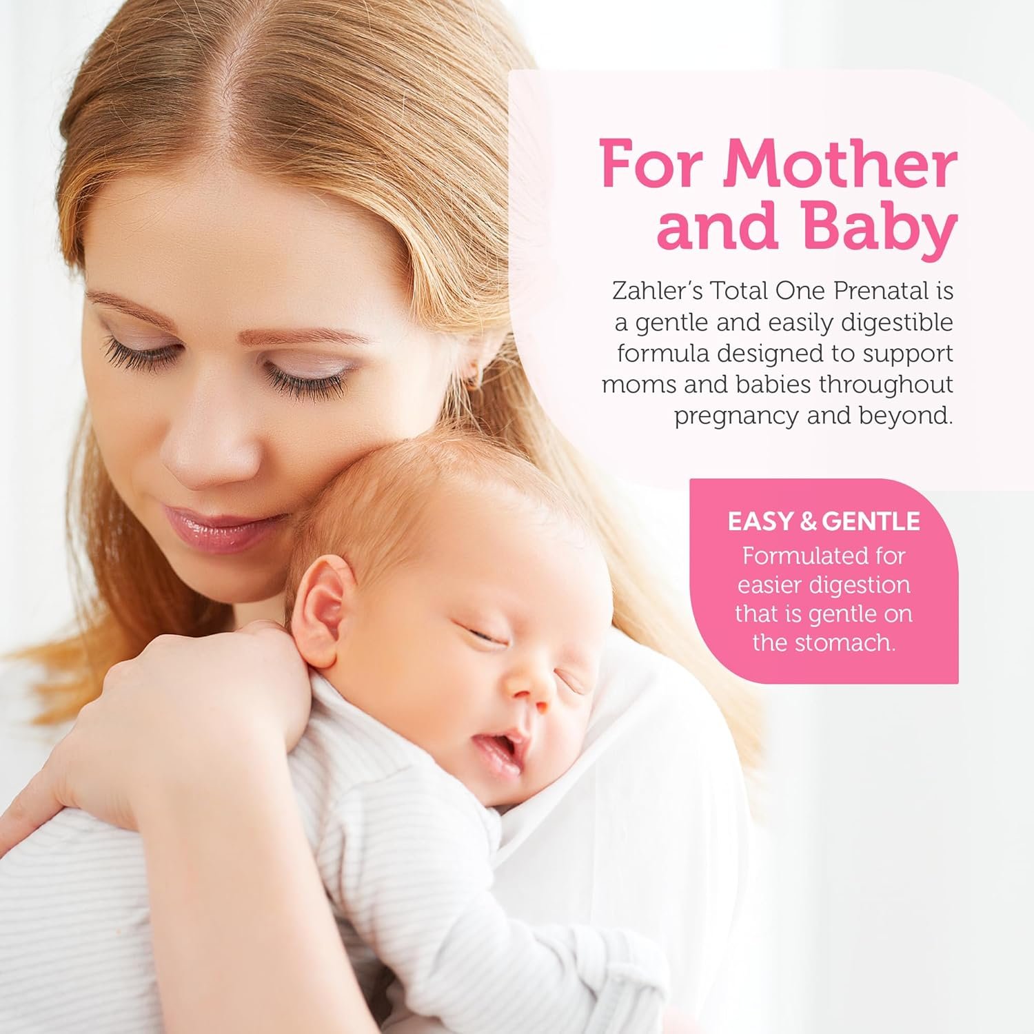 Zahler - Total One Prenatal Vitamins for Women (120 Count) Daily Multi Vitamin Prenatals with Folic Acid, Iron, Zinc & 19 Other Essential Vitamins & Minerals - Kosher Pre Natal Multivitamin Capsules - Image 3