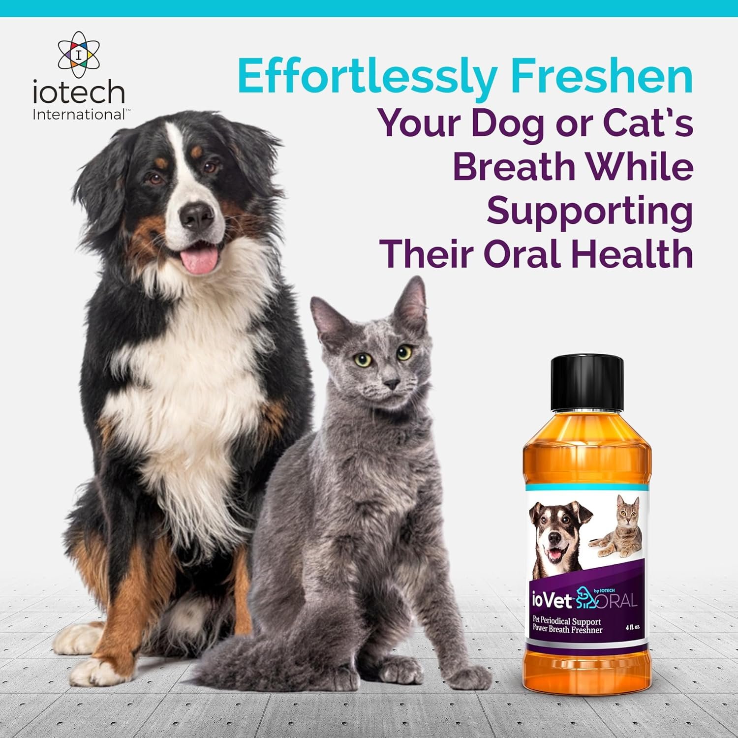 Recommended by Veterinarians Because it Simply Works Better. ioVet Oral Pet Water additive effortlessly Helps Your pet to The Clean, Healthy Mouth & Dazzling Fresh Breath You've Always Hoped for. - Image 2