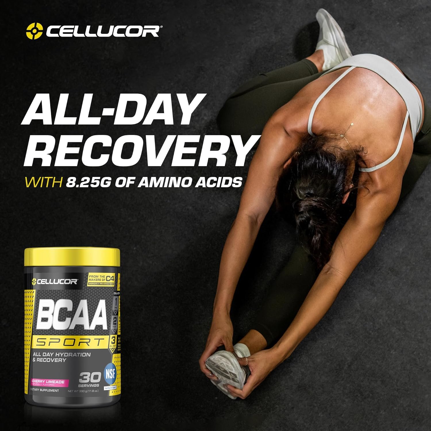 Cellucor BCAA Sport, BCAA Powder Sports Drink for Hydration & Recovery, Cherry Limeade, 30 Servings - Image 5