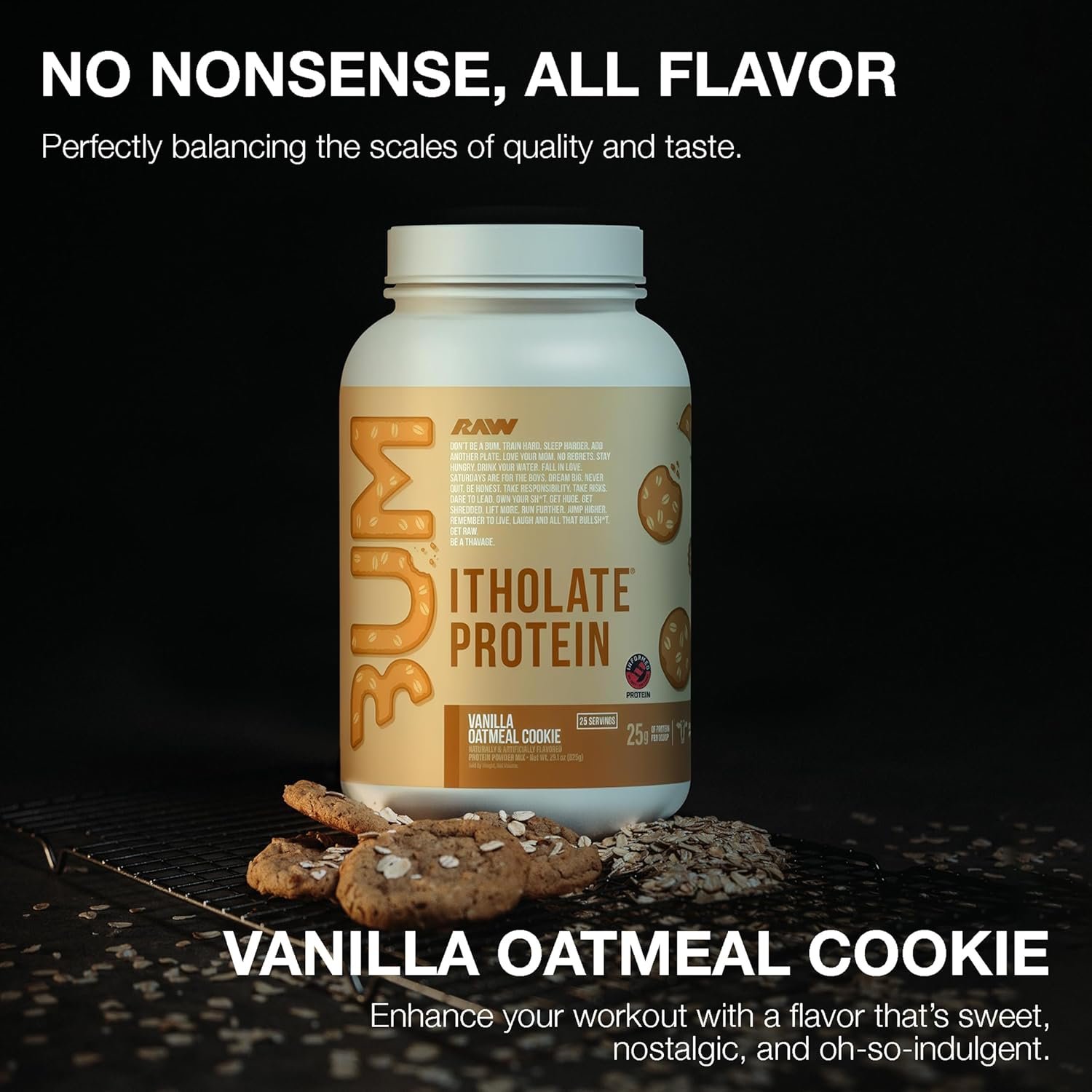 RAW Whey Isolate Protein Powder, Vanilla Oatmeal Cookie (CBUM Itholate Protein) - 100% Grass-Fed Sports Nutrition for Muscle Growth & Recovery - Low-Fat, Low Carb, Naturally Flavored - 25 Servings - Image 3