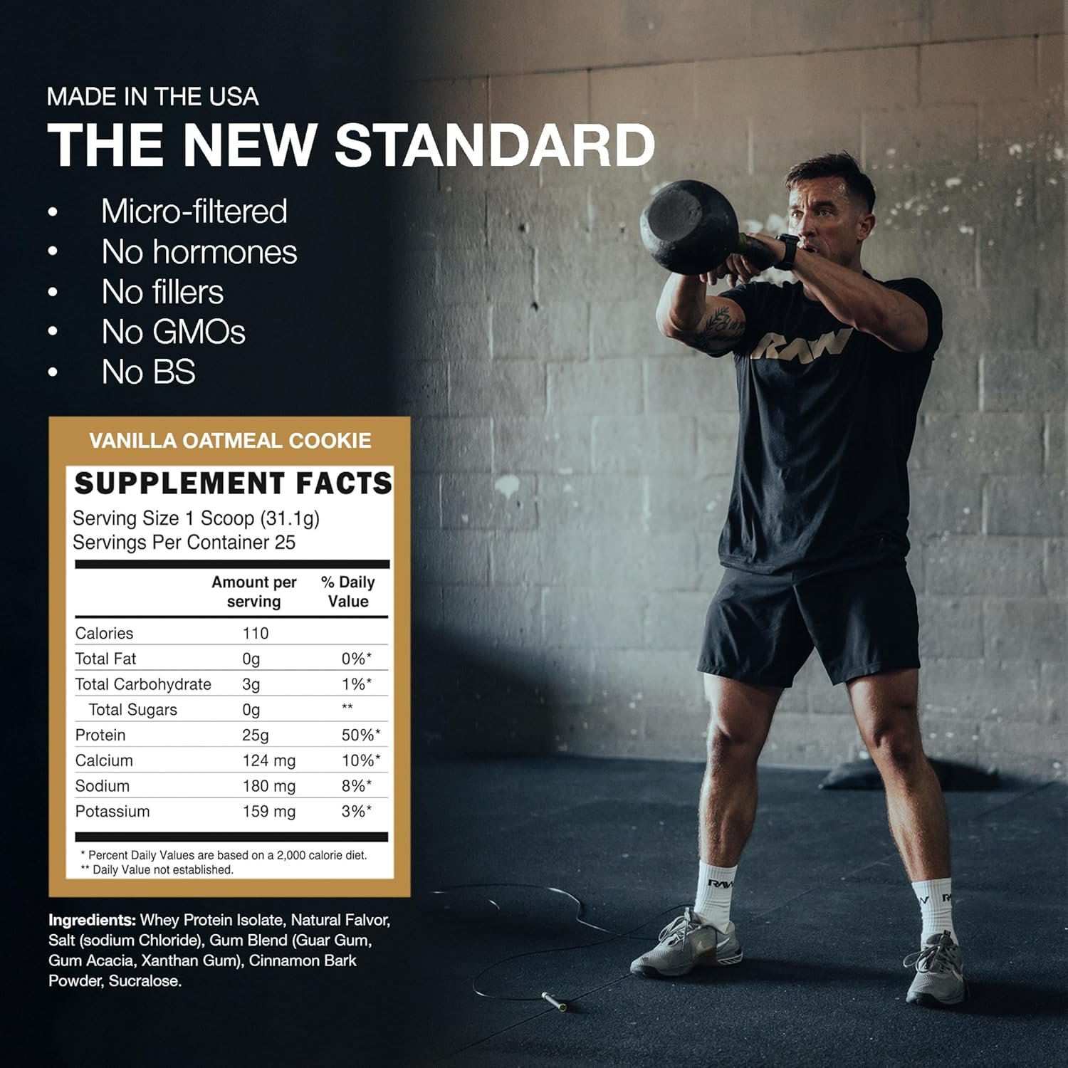 RAW Whey Isolate Protein Powder, Vanilla Oatmeal Cookie (CBUM Itholate Protein) - 100% Grass-Fed Sports Nutrition for Muscle Growth & Recovery - Low-Fat, Low Carb, Naturally Flavored - 25 Servings - Image 5