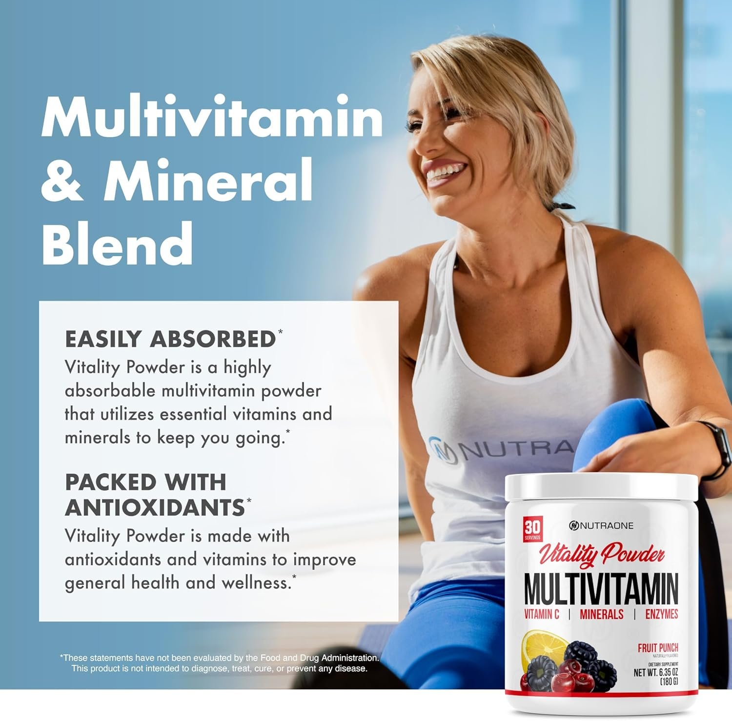 NutraOne Vitality Vitamin Powder Powdered Vitamin and Mineral Supplement (Fruit Punch - 30 Servings) - Image 7