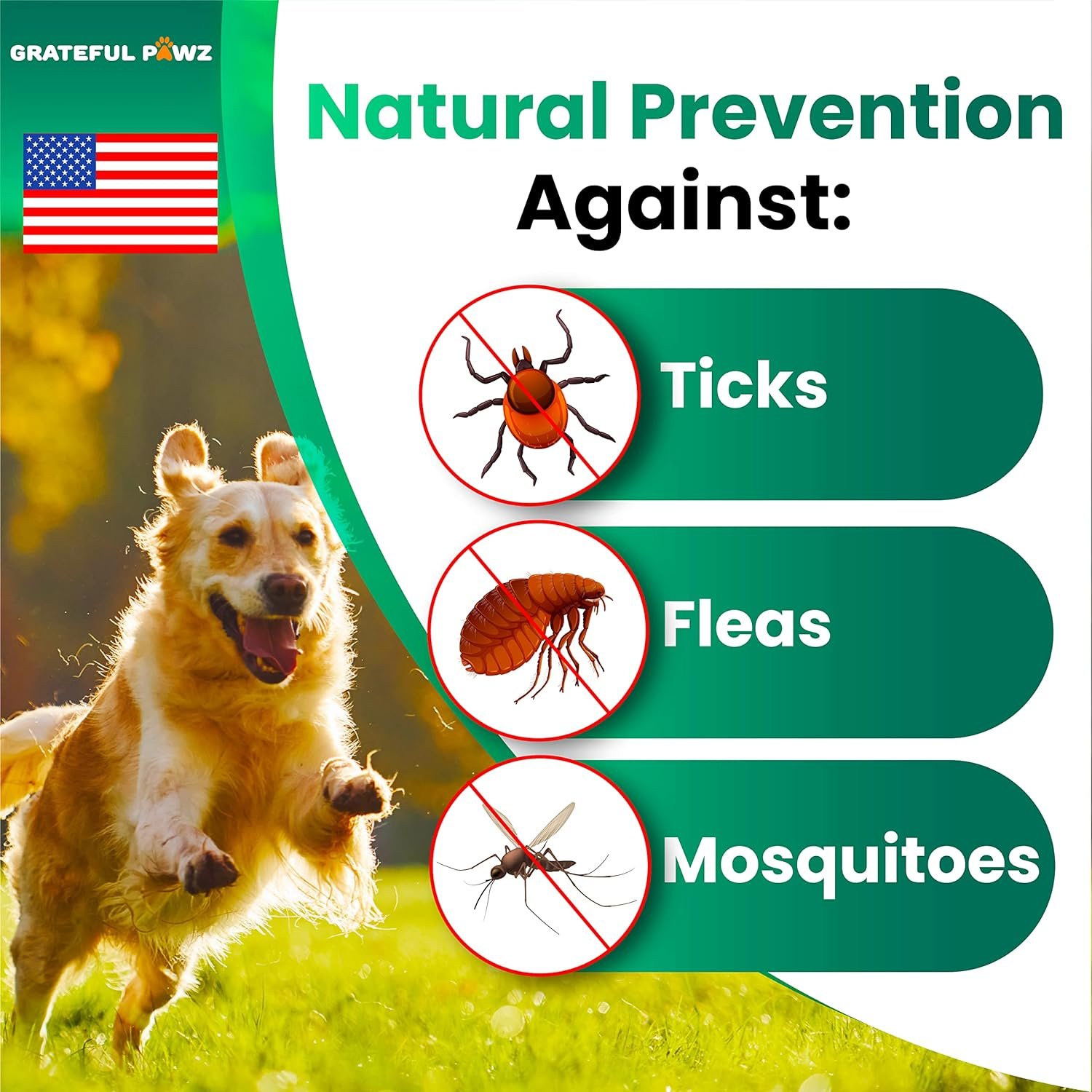 Flea and Tick Prevention for Dogs Chewables - Made in USA - Natural Flea and Tick Chews Supplement - Oral Pills for Dogs - Pest Defense - All Breeds and Ages - 120 Soft Tablets - Image 2