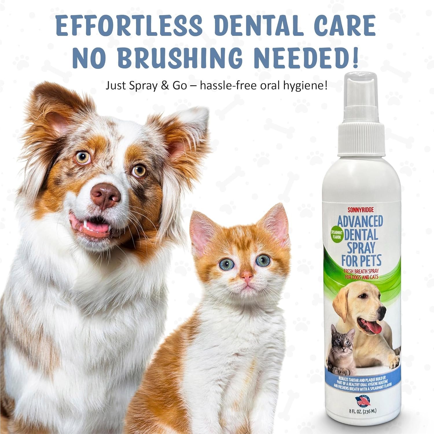 Dog Dental Spray Removes Tartar, Plaque and Freshens Breath Instantly. The Most Advanced Dental Spray for Healthy Teeth, Gums and Oral Health Care for Your Dog, Cat or Pet - 1-8 oz. Bottle - Image 5