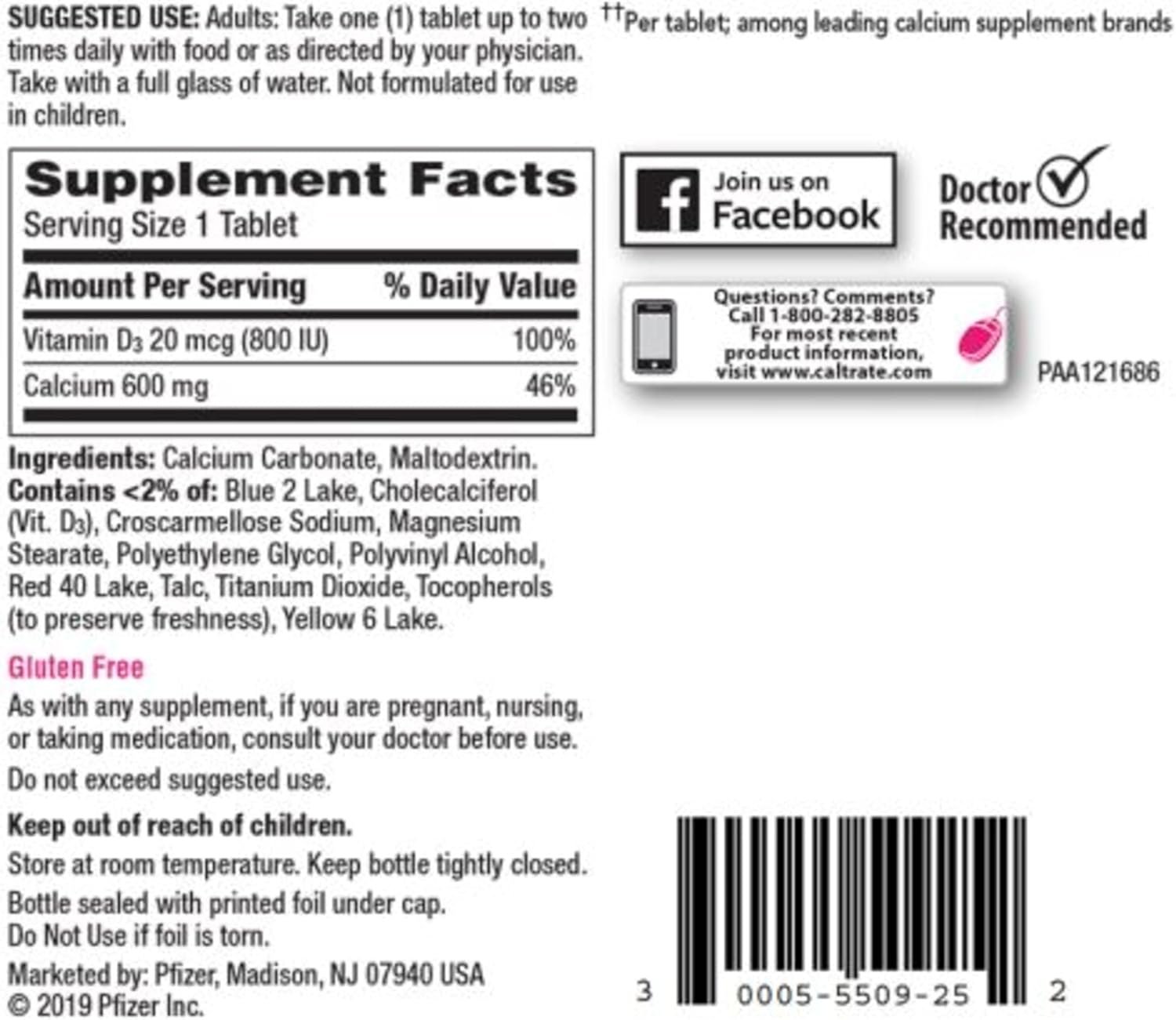 Caltrate 600 Plus D3 Calcium and Vitamin D Supplement Tablets, Bone Health Supplements for Adults - 200 Count - Image 8