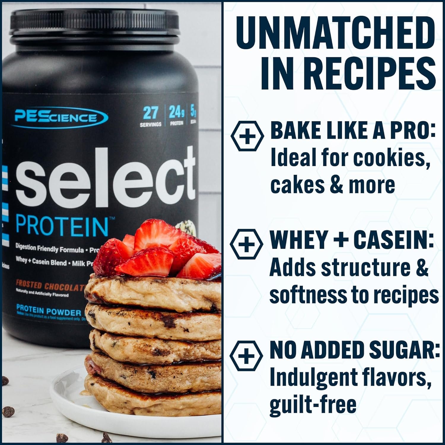 PEScience Select Protein Powder, Whey and Casein Blend, Clean Protein Powder for Women and Men, Low Calorie, Low Carb, Keto Friendly, Gluten Free - Frosted Chocolate Cupcake - 27 Servings - Image 5