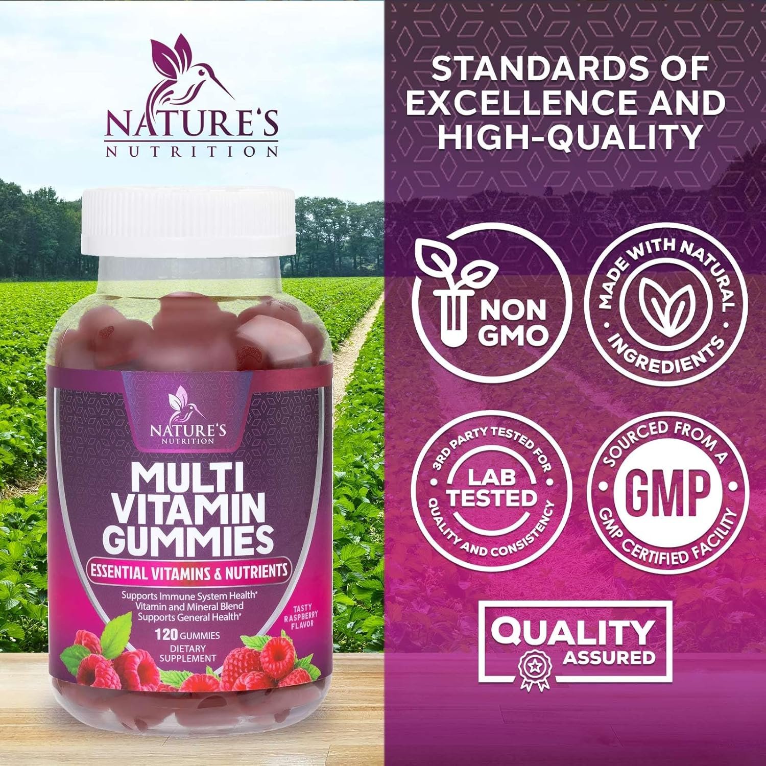 Multivitamin Gummies for Adults, Daily Gummy Vitamins & Minerals for Women & Men, Immune Support Gummy Multivitamins Supplement, Adult Multi VIT Vitamin with Vitamins A, C, D, B12, Zinc - 120 Gummies - Image 4