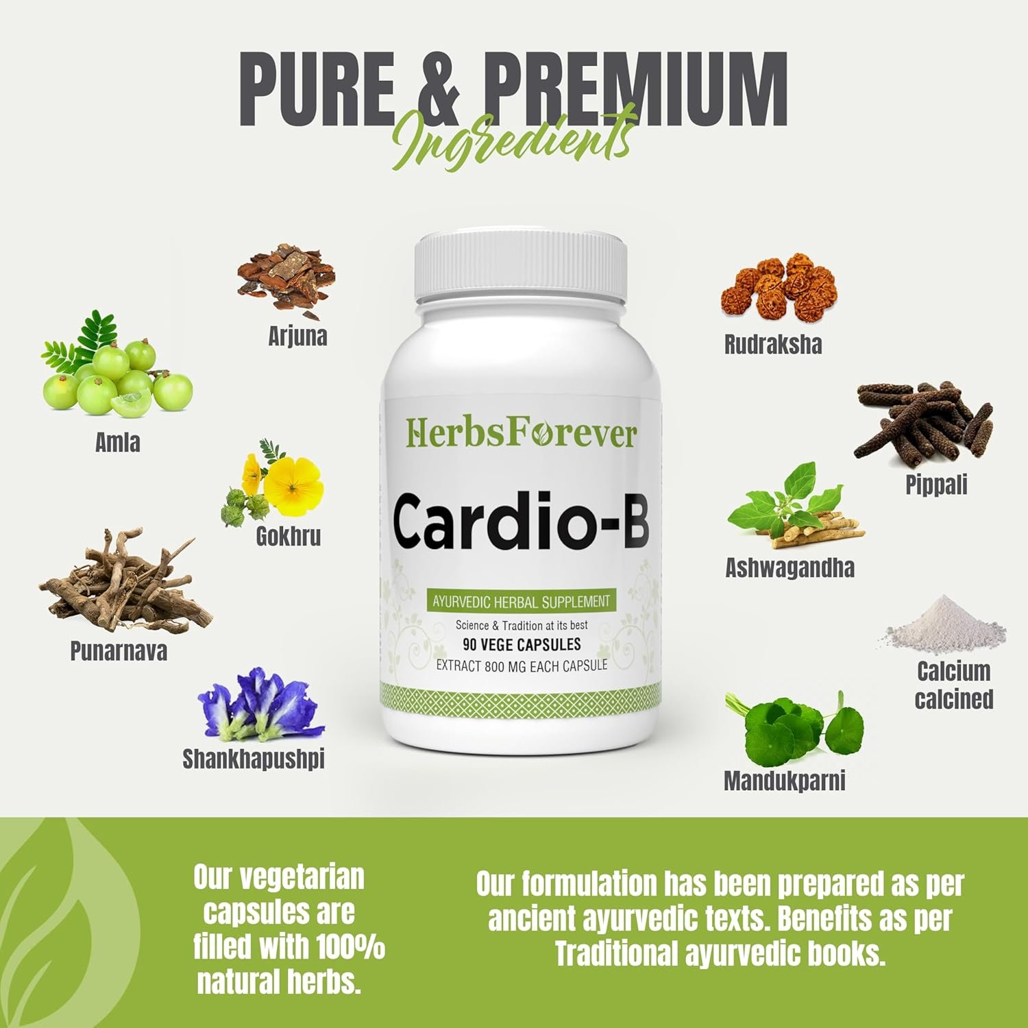 Herbsforever Cardio-B (Cardik-B) | Ayurvedic Herbal Supplement | 90 Vegan Capsules | 800 mg Concentrated Extract | Daily Herbal Support for Energy, Vitality & Wellness - Image 5