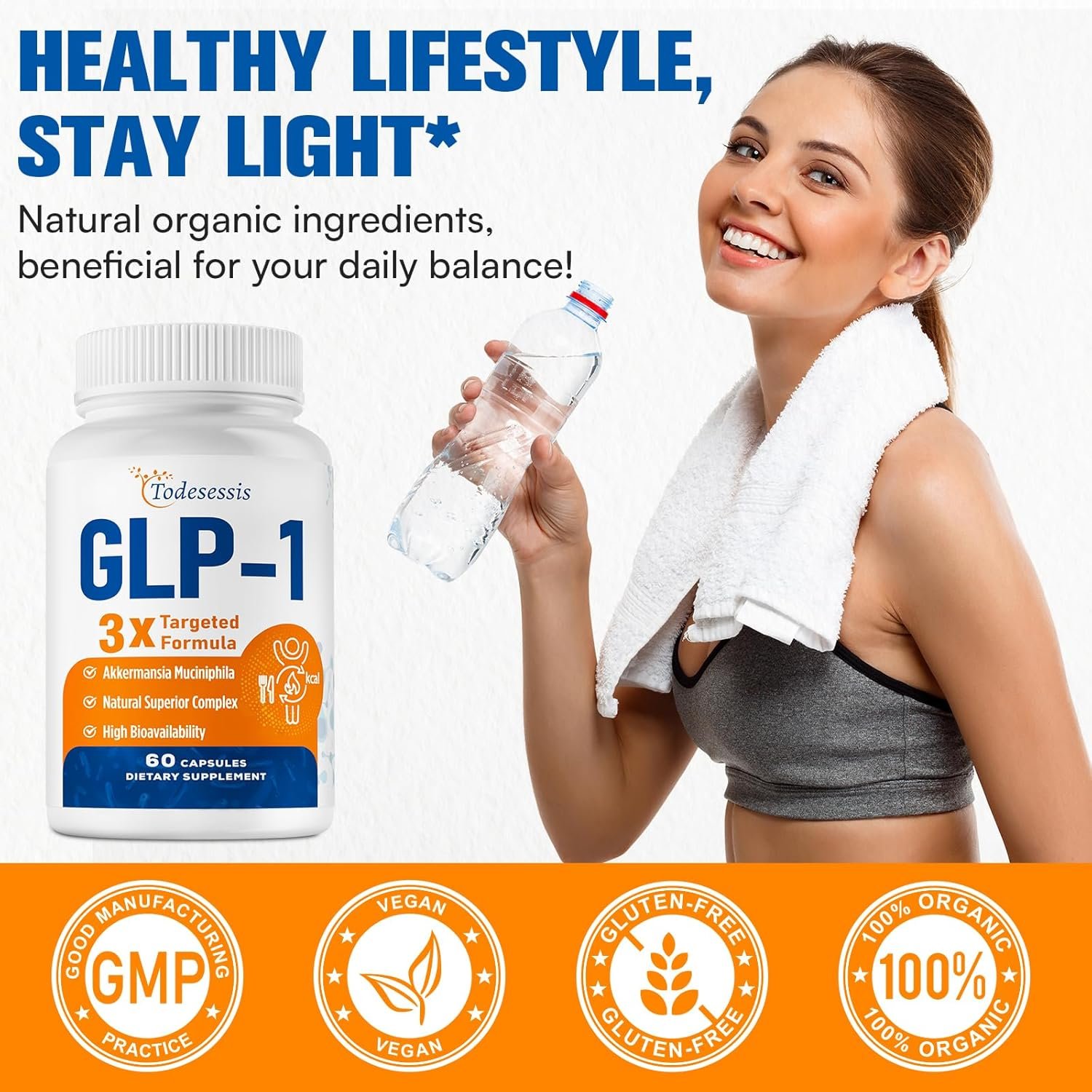 GLP-1 Supplement for Women, 3X Targeted Formula, Gentle on The Stomach, GLP1 with Akkermansia Probiotic, Berberine HCI & Chicory Inulin, Natural GLP-1 for Digestion & Gut Health - Vegan, 60 Capsules - Image 6