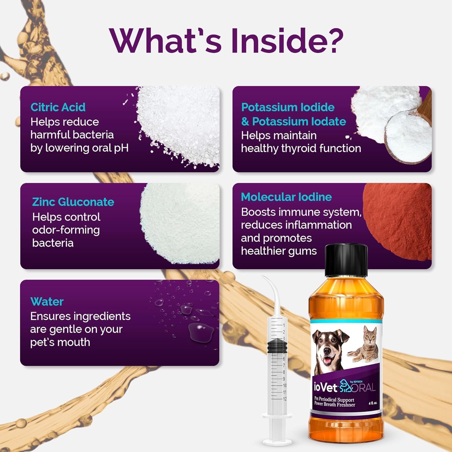 Recommended by Veterinarians Because it Simply Works Better. ioVet Oral Pet Water additive effortlessly Helps Your pet to The Clean, Healthy Mouth & Dazzling Fresh Breath You've Always Hoped for. - Image 3