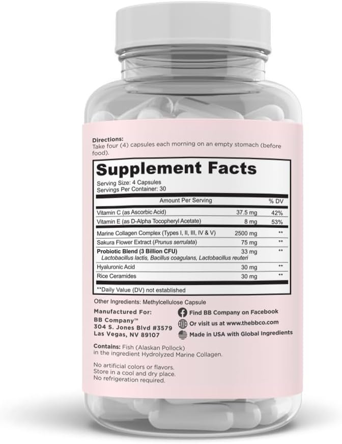 BB Company Radiancy | Vaginal Probiotics for Vaginal Dryness, pH Balance | Fights Itch, Odor | Anti-Aging | Hyaluronic Acid, Probiotics, Vitamin C, Multi Collagen | 120 Ct - Image 9