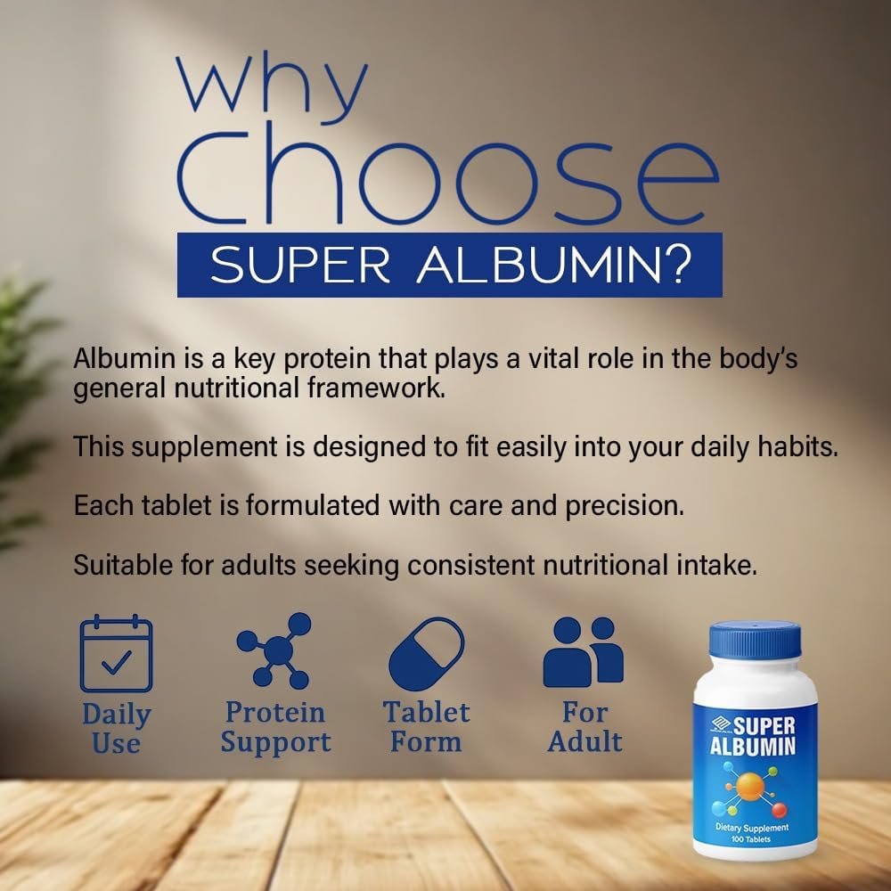 Super Albumin – Hydrolyzed Protein & Amino Acids Supplement | 100 Tablets | Supports Tissue Repair, Cellular Health & Physiological Balance - Image 6