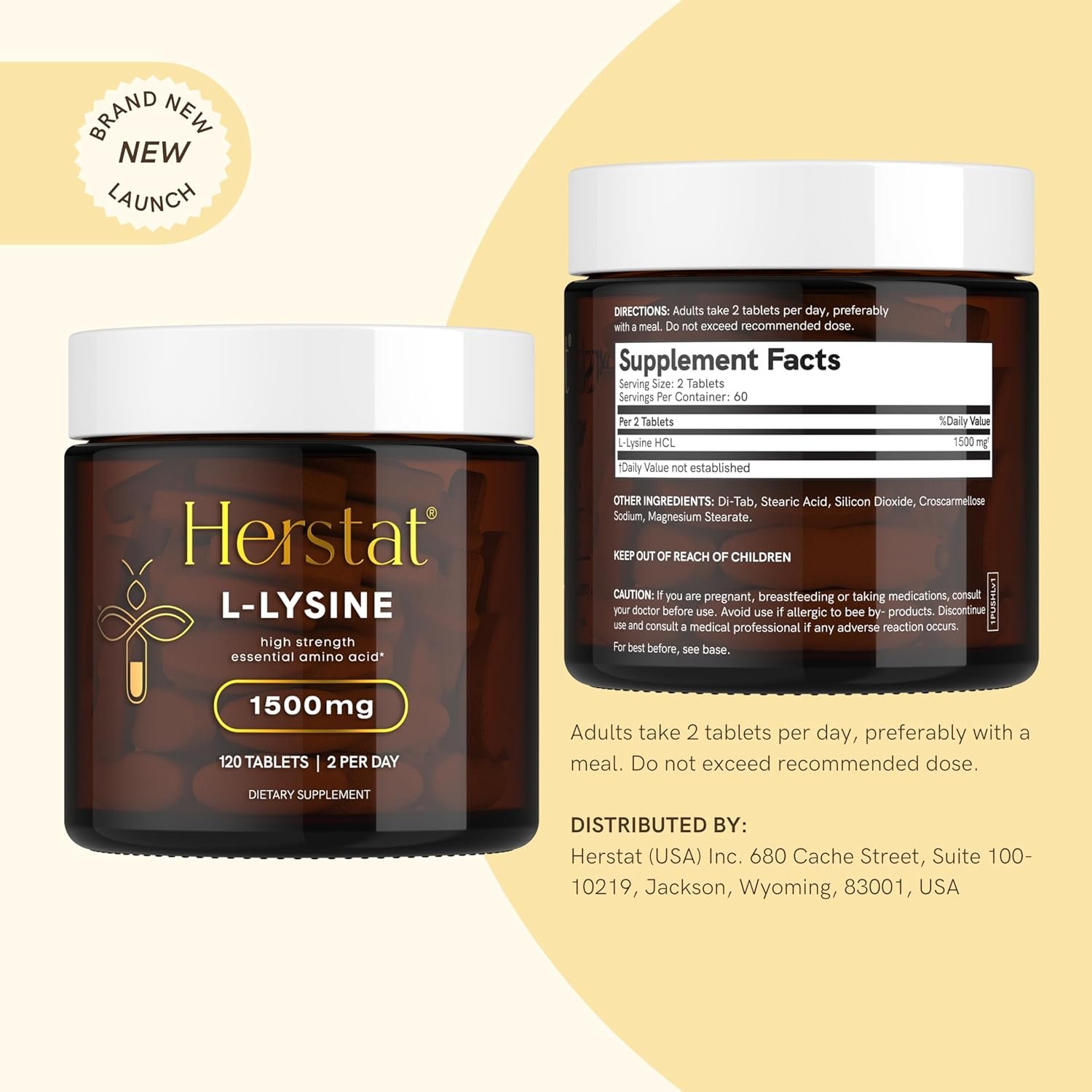 Herstat L-Lysine 1500mg | High Potency Essential Amino Acid, Vegetable Tablets, 120ct - Image 10