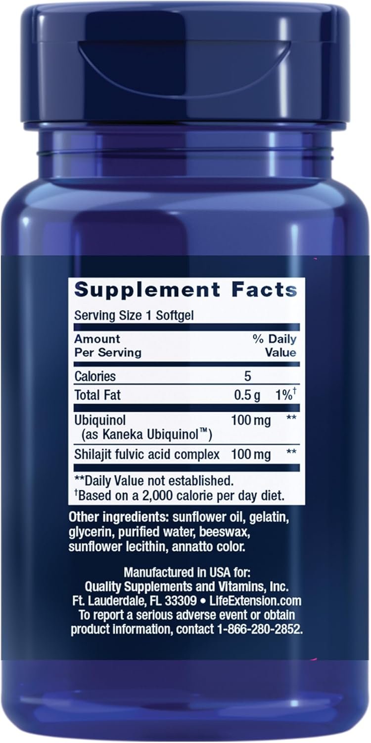 Life Extension Super Ubiquinol CoQ10 with Enhanced Mitochondrial Support, Potent Heart Health & Cellular Energy Production Support, Ultra-absorbable, Gluten-Free, Non-GMO, 100 mg, 60 softgels - Image 2