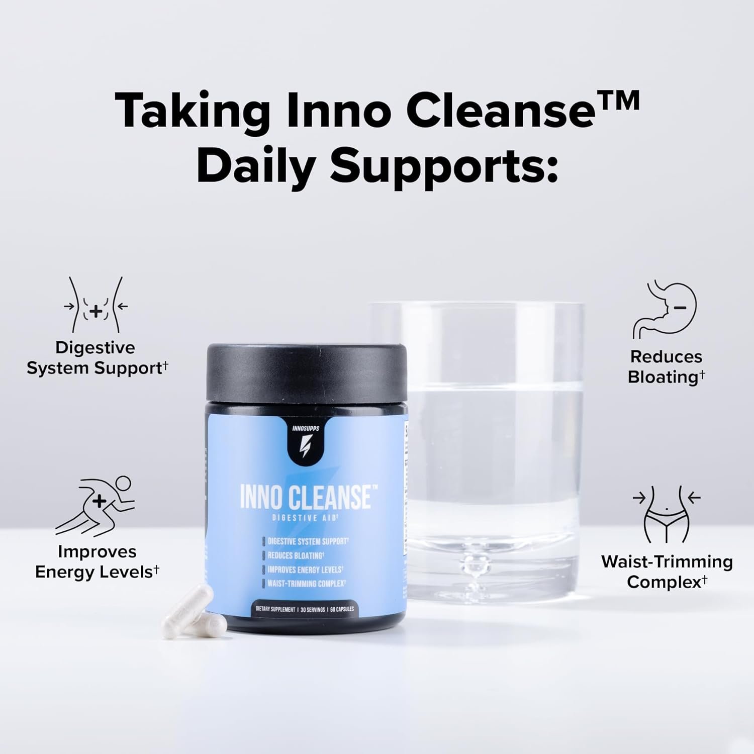 Inno Cleanse - Waist Trimming Complex | Digestive System Support & Aid | Reduced Bloating | Improves Energy Levels | Gluten Free, Vegan Friendly - Image 2