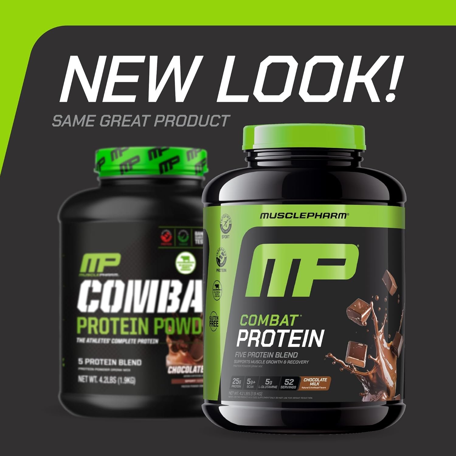 MusclePharm Combat Protein Powder, Chocolate Milk Flavor, Fuels Muscles for Productive Workouts, 5 Protein Sources Including Whey Protein Isolate & Egg Albumin, Gluten Free, 4.2 lb, 52 Servings - Image 2