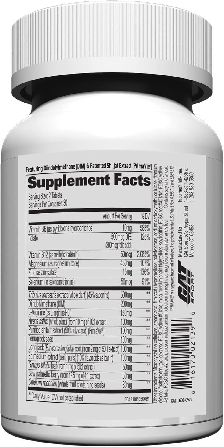GAT SPORT Testrol Gold ES, Tribulus, DIM, Zinc, Longjack, Fenugreek, Saw Palmetto, Estrogen Balance, 60 Tablets - Image 4