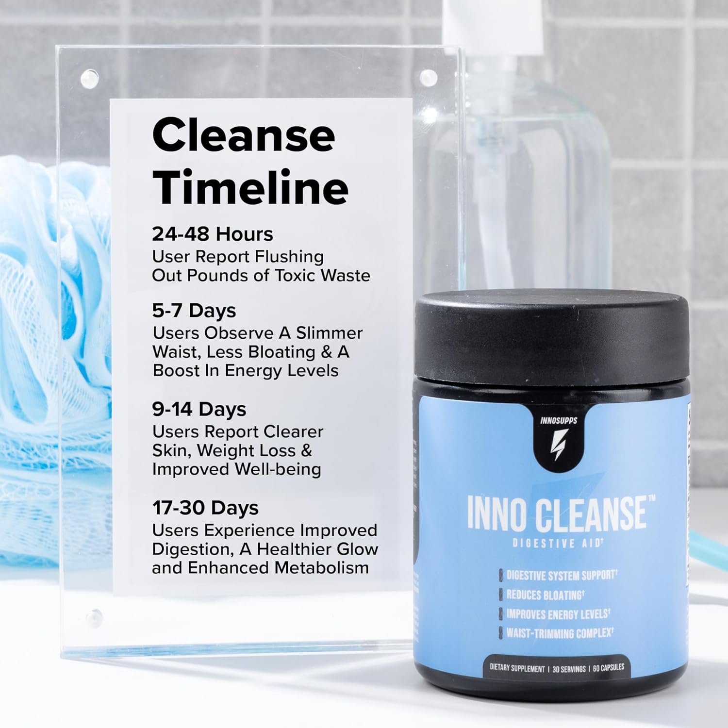Inno Cleanse - Waist Trimming Complex | Digestive System Support & Aid | Reduced Bloating | Improves Energy Levels | Gluten Free, Vegan Friendly - Image 3