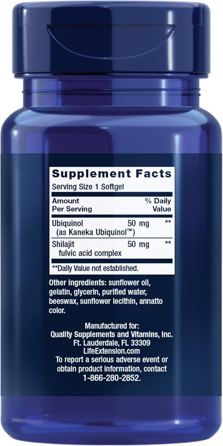 Life Extension Super Ubiquinol CoQ10 with Enhanced Mitochondrial Support, Heart Health Supplement, Maximum Absorption, 50 mg, Non-GMO, Gluten-Free, 30 softgels - Image 2