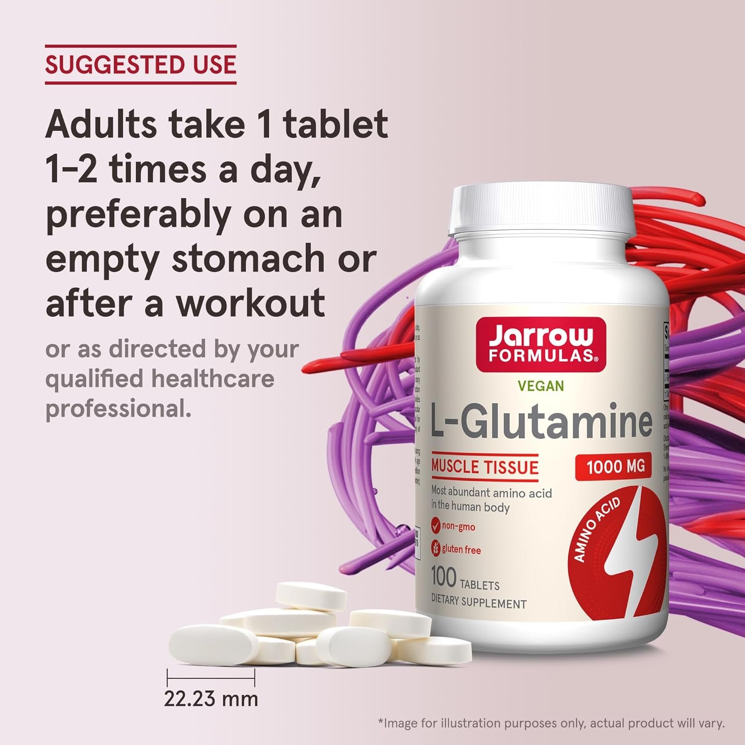 Jarrow Formulas L-Glutamine 1000 mg, Dietary Supplement for Muscle Tissue, Multifunctional Amino Acid, Immune Support , 100 Easy-Solv Tablets, 50-100 Day Supply - Image 7