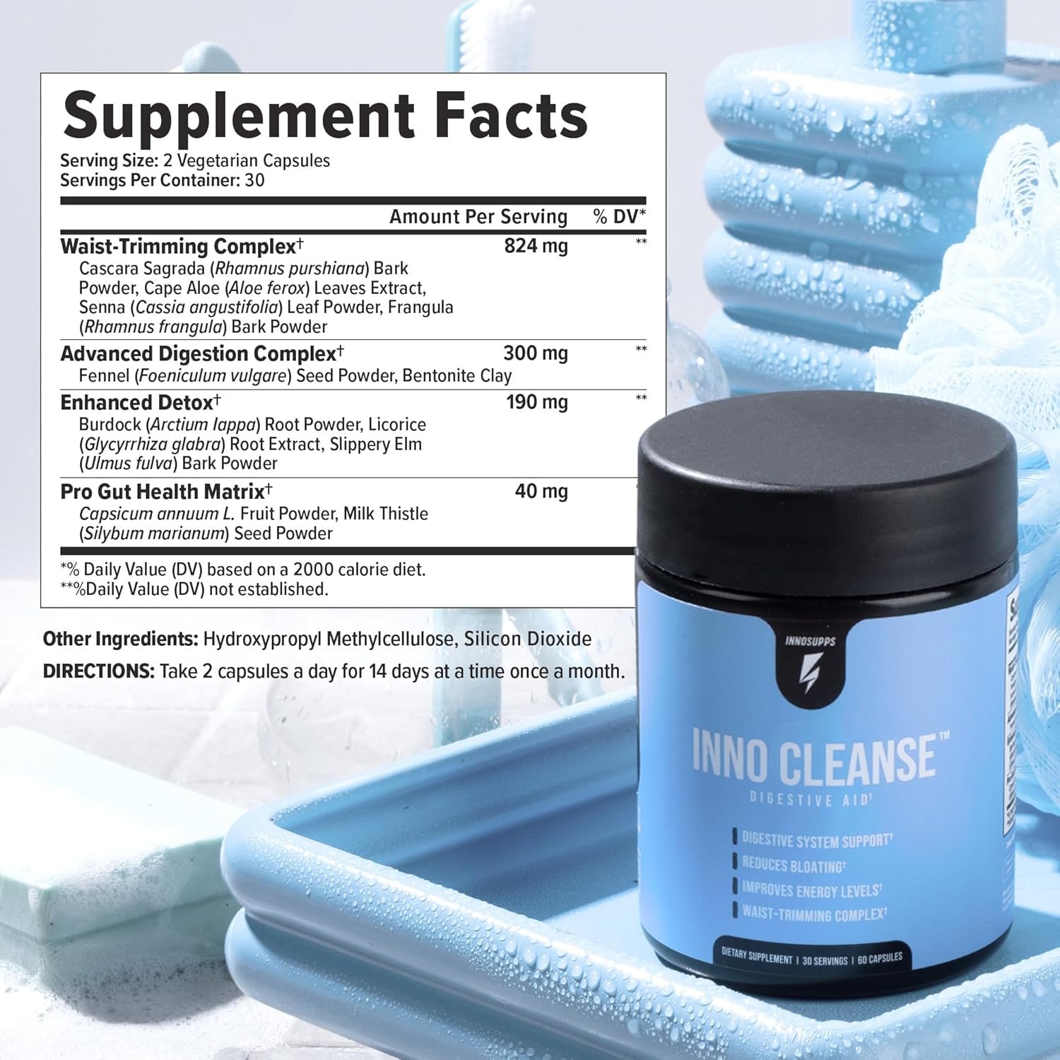 Inno Cleanse - Waist Trimming Complex | Digestive System Support & Aid | Reduced Bloating | Improves Energy Levels | Gluten Free, Vegan Friendly - Image 6