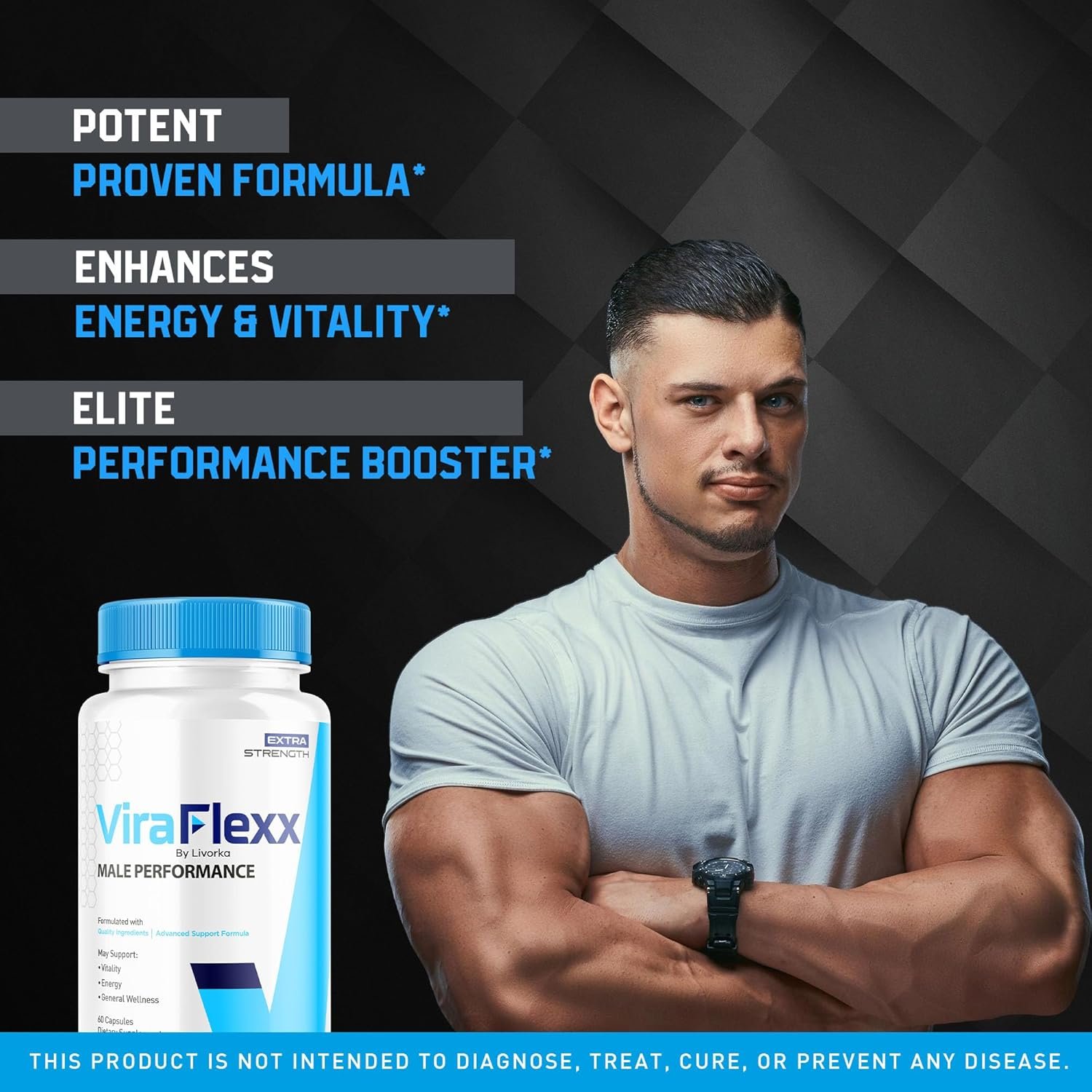 (3 Pack) ViraFlexx Pro Capsules for Men, Original ViraFlexx Pro Male Support Pills All Natural Support Overall Health, ViraFlex Premium Advanced Formula, Vira Flexx Reviews, 180 Capsules for 3 Months - Image 3