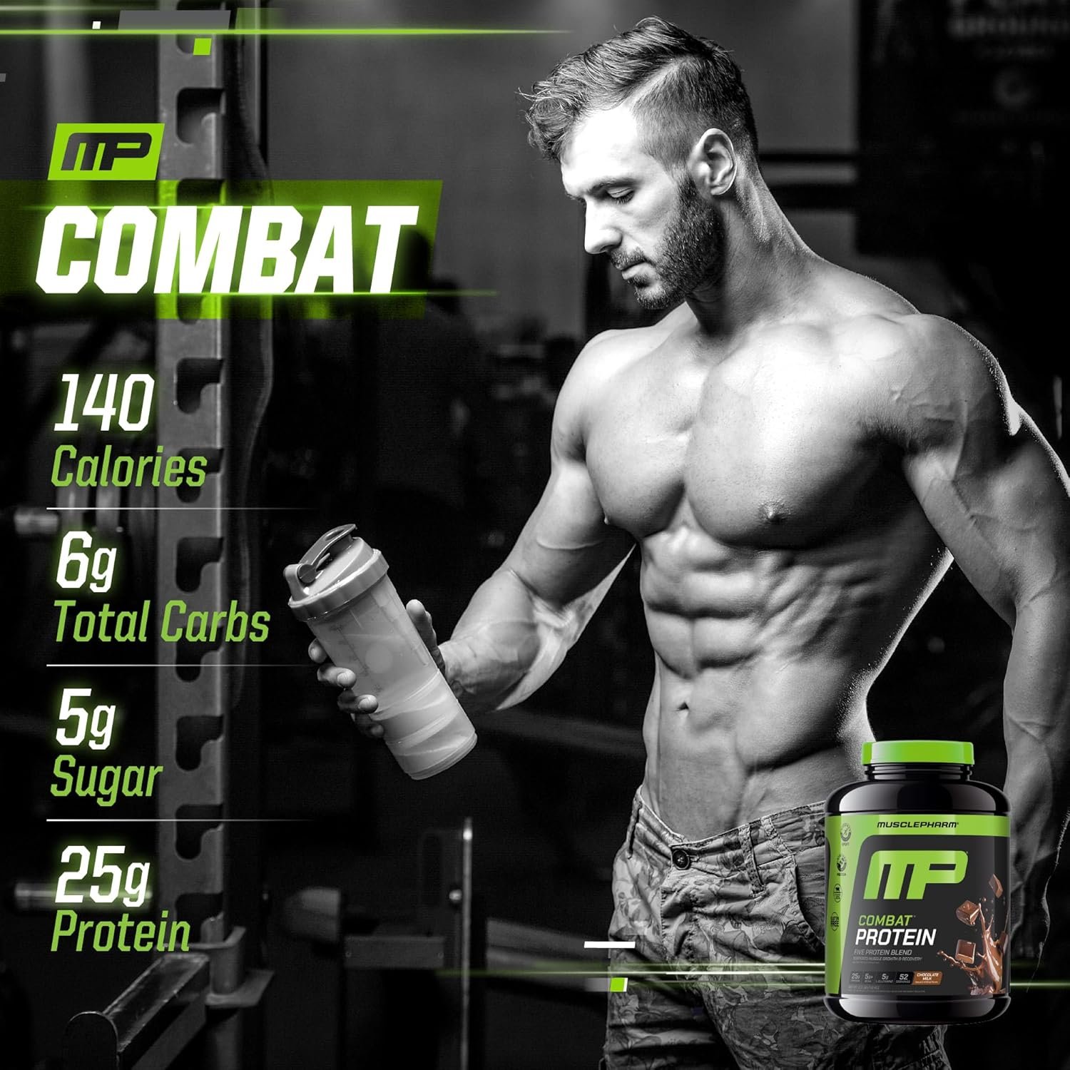 MusclePharm Combat Protein Powder, Chocolate Milk Flavor, Fuels Muscles for Productive Workouts, 5 Protein Sources Including Whey Protein Isolate & Egg Albumin, Gluten Free, 4.2 lb, 52 Servings - Image 5