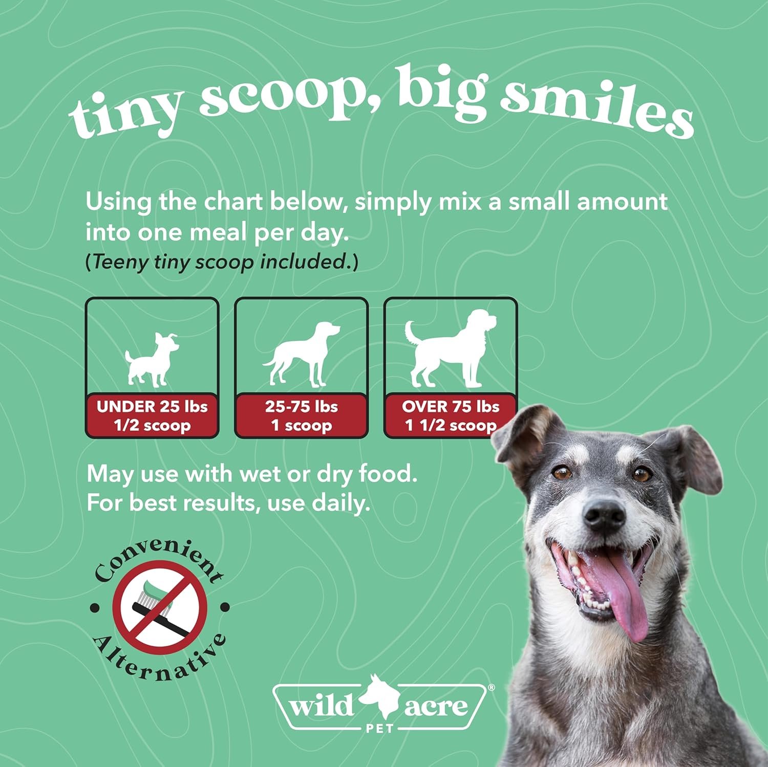 Wild Acre Dental Powder for Dogs - Dog Breath Freshener Dental Powder for Teeth Cleaning Plaque Off, Dental Care for Dogs, Tartar Remover for Teeth - Fresh Breath Probiotics - Image 5