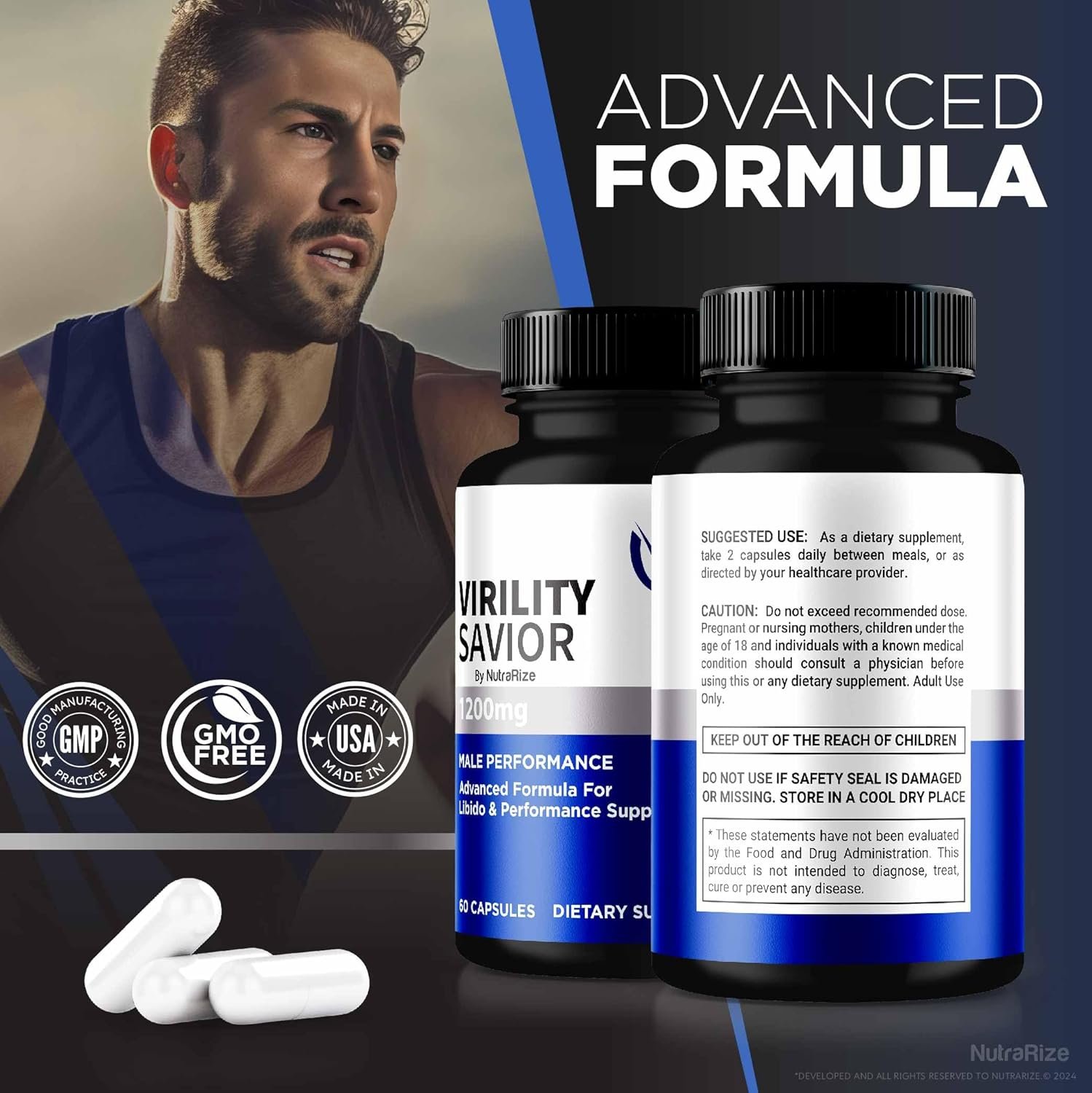 (2 Pack) Virility Savior Capsules For Men, Official VirilitySavior Male Formula, Premium Pills For Max Performance and Confidence, All-Natural Support For Overall Health And Wellness (120 Capsules) - Image 7