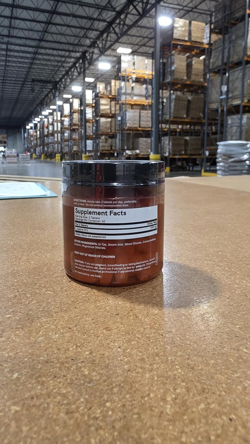 Herstat L-Lysine 1500mg | High Potency Essential Amino Acid, Vegetable Tablets, 120ct - Image 3